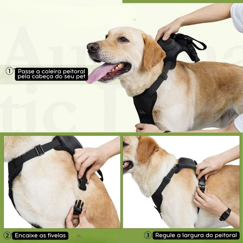 Coleira com Guia Embutida para Pets – Prática e Segura para Passeios