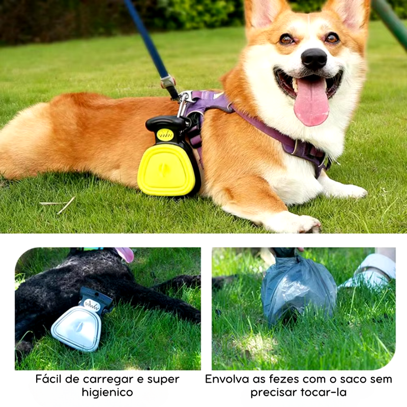 Pá de Coleta Dobrável com Sacos para Pets | Ideal para Viagens e Passeios