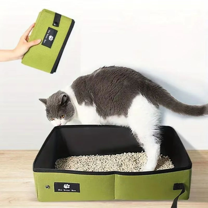 Caixa de Areia Portátil para Gatos – Dobrável, Prática e Confortável para Viagens e Passeios
