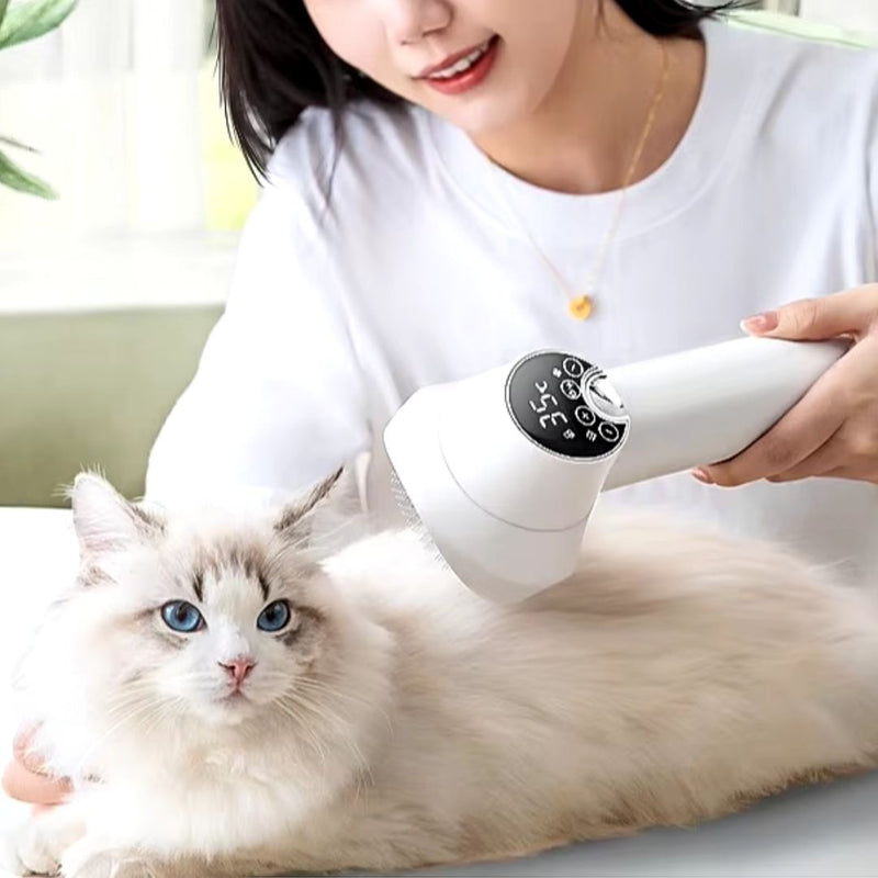 Secador para Pets com Controle de Temperatura | Botão de Expulsão de Pelos nas Cerdas