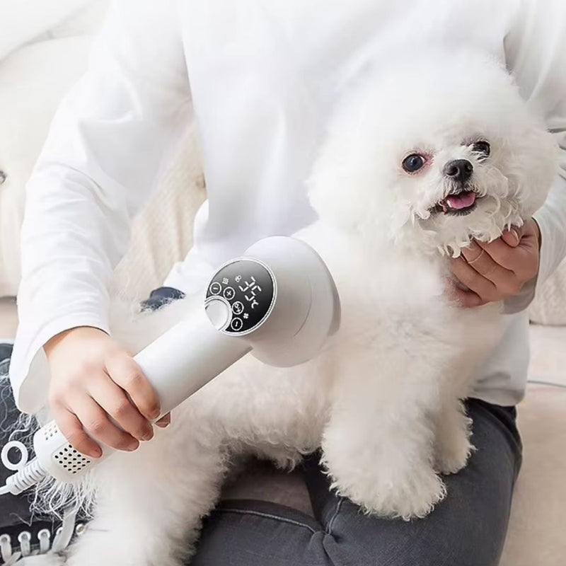 Secador para Pets com Controle de Temperatura | Botão de Expulsão de Pelos nas Cerdas