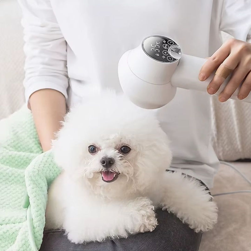 Secador para Pets com Controle de Temperatura | Botão de Expulsão de Pelos nas Cerdas