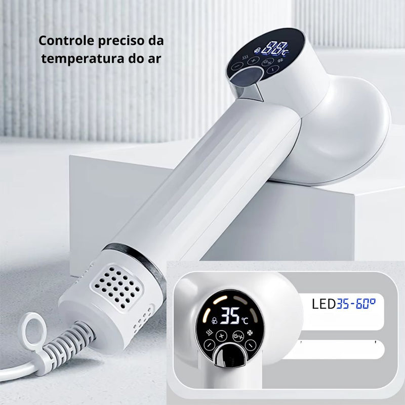 Secador para Pets com Controle de Temperatura | Botão de Expulsão de Pelos nas Cerdas