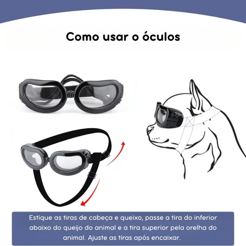 Óculos de Sol para Cães e Gatos – Proteção UV, Prova de Vento para Passeios ao Ar Livre