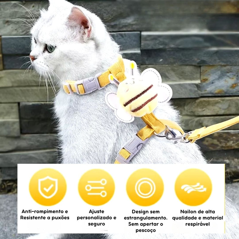Coleira Abelha Pet Premium – Ajustável, Confortável e Segura