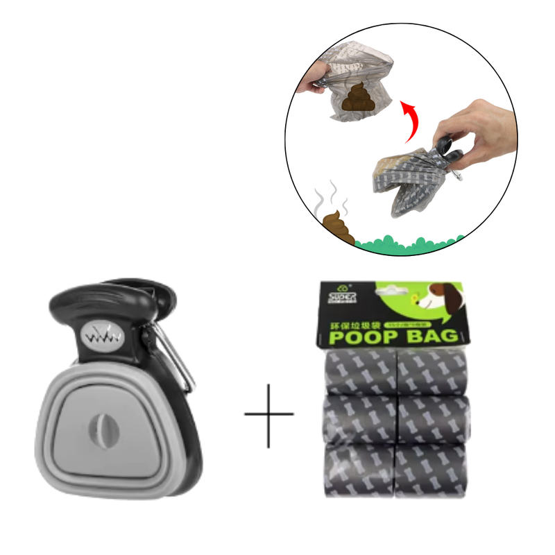 Pá de Coleta Dobrável com Sacos para Pets | Ideal para Viagens e Passeios