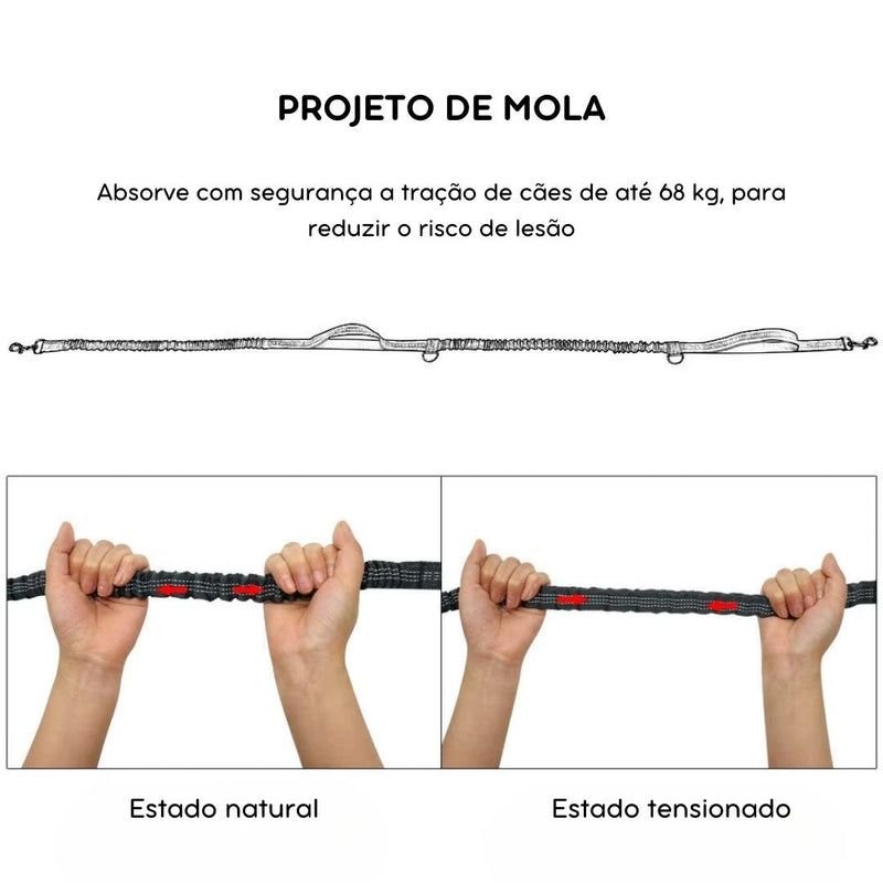Guia Mãos Livres para Pets - Ideal para Corridas e Caminhadas ao Ar Livre