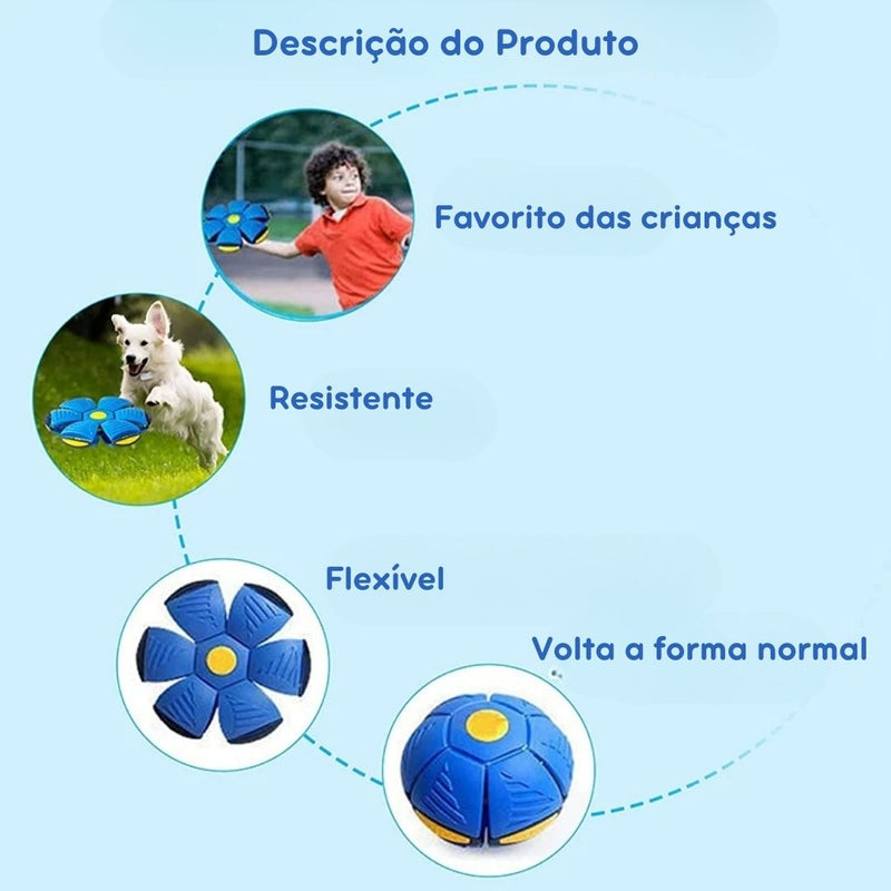 Bola UFO Voadora para Cães – Brinquedo Interativo com Lançamento a Distância