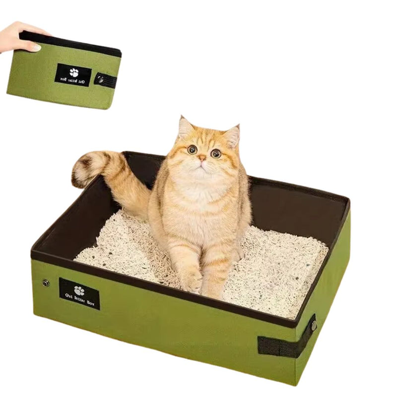 Caixa de Areia Portátil para Gatos – Dobrável, Prática e Confortável para Viagens e Passeios