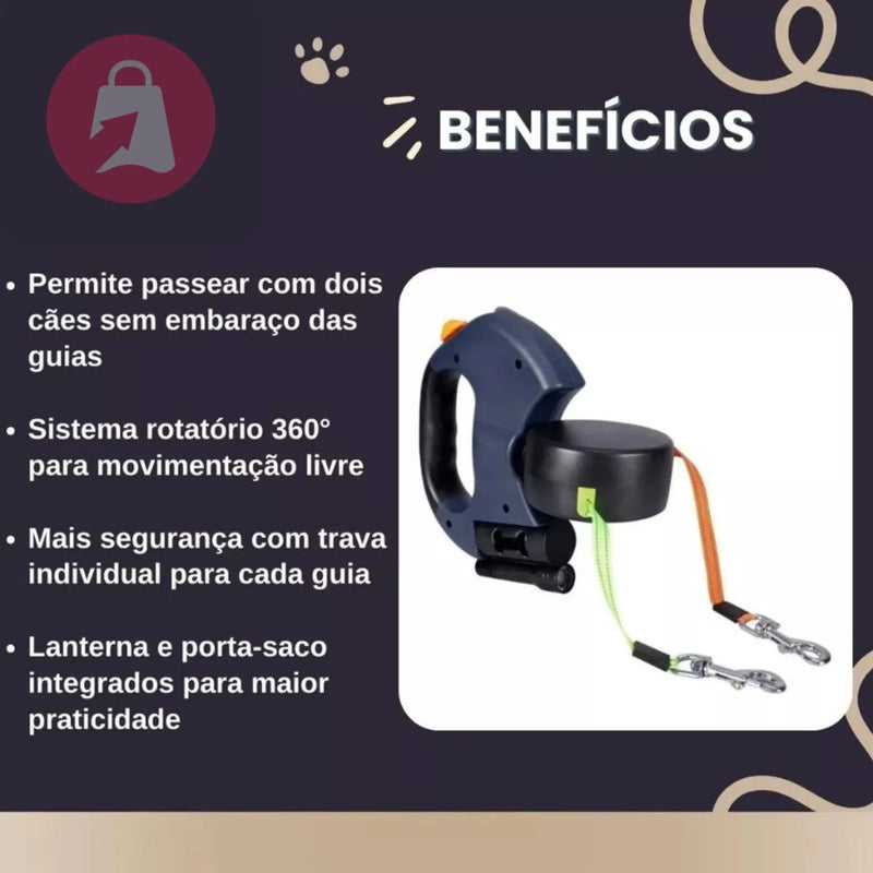 Coleira Dupla com Rotação 360