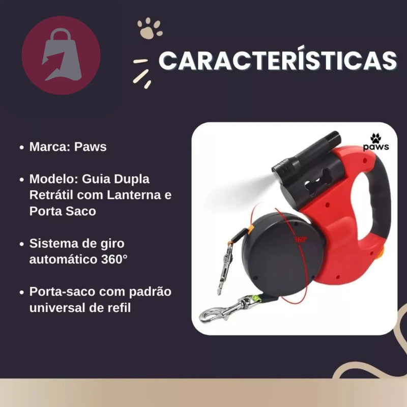 Coleira Dupla com Rotação 360