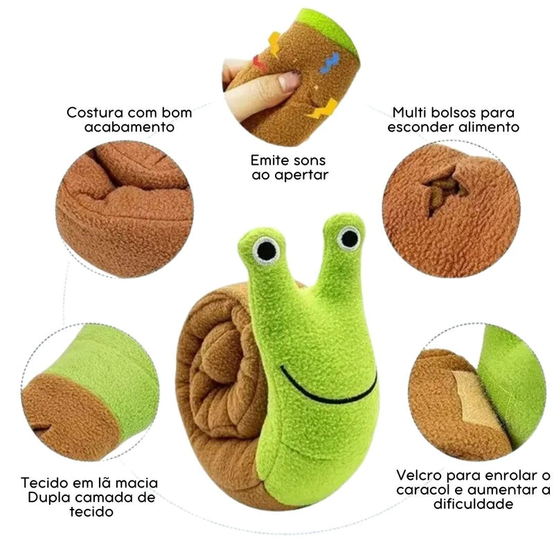 Brinquedo Esconde-Petisco Caracol para Cães – Estímulo ao Instinto de Caça