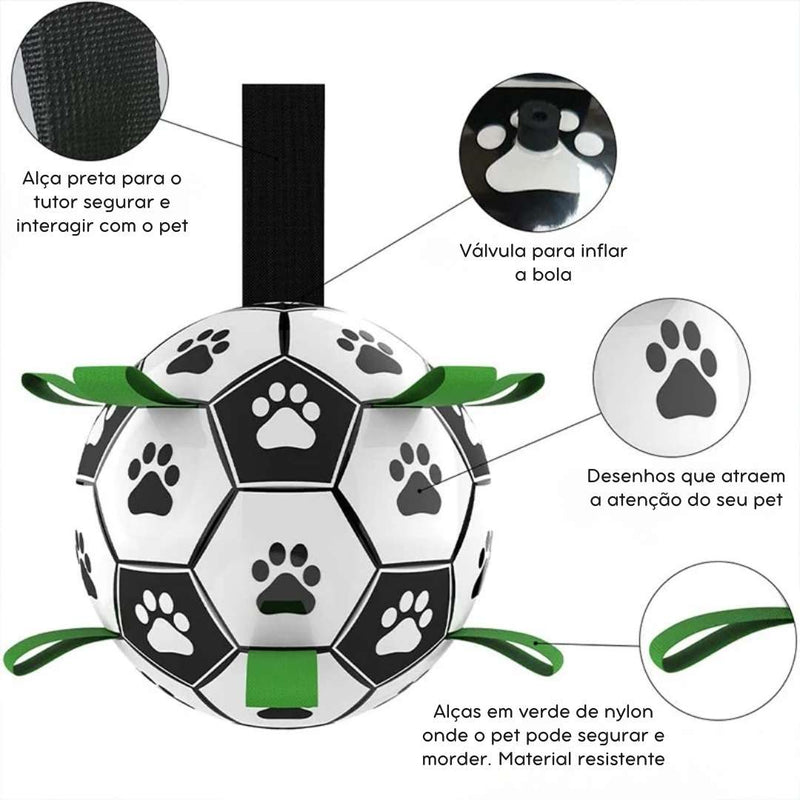 Bola de Futebol Neon para Cães – Brinquedo Interativo e Estimulante