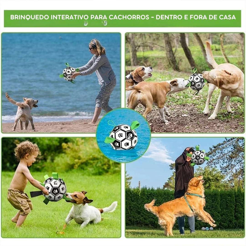 Bola de Futebol Neon para Cães – Brinquedo Interativo e Estimulante