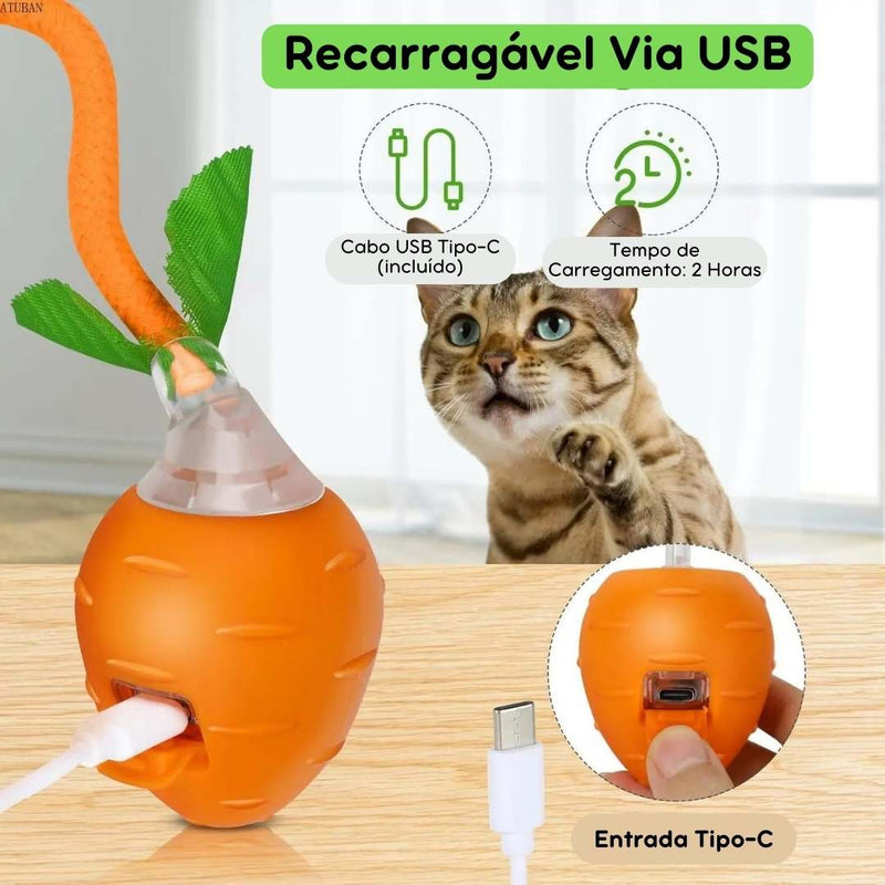 Brinquedo Interativo Recarregável Cenoura para Pets – Estímulo Cognitivo e Diversão
