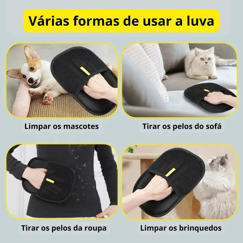 Luva Mágica Tira-Pelos JeitoPet