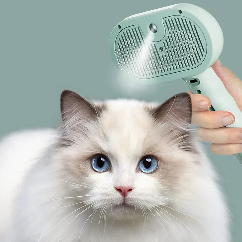 Escova Removedora de Pelos 3 em 1 com Vapor para Cães e Gatos