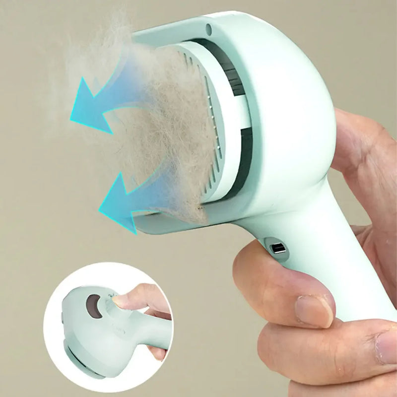 Escova Removedora de Pelos 3 em 1 com Vapor para Cães e Gatos