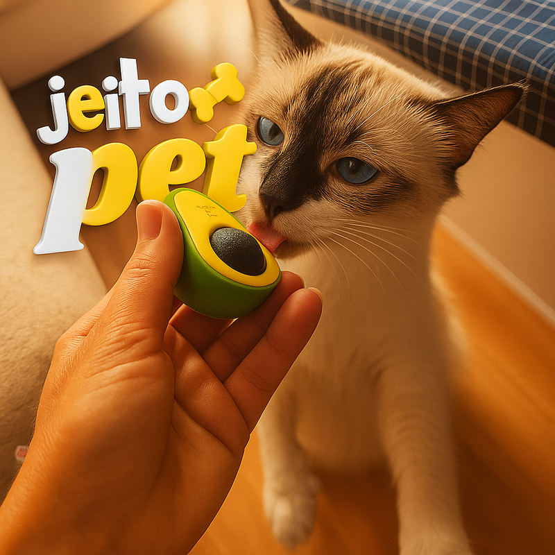 Abacate Interativo com Catnip – Diversão e Estímulo para o Seu Gato